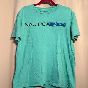 Mens Nautica Teal Short Sleeve T Shirt Size L